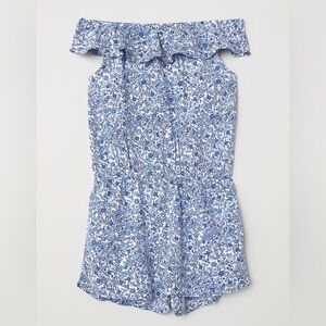 H&M Blue White Patterned Jumpsuit Romper Size 3-4 years US
